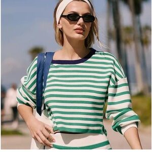 Daily Practice by Anthropologie Long-Sleeve Striped Sweater